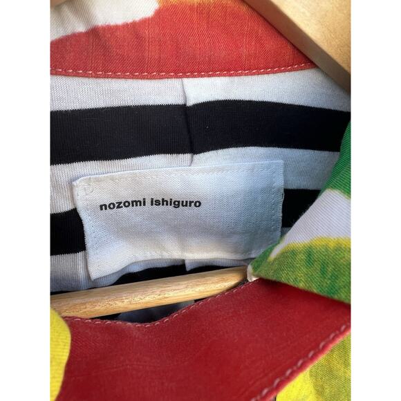 Nozomi Ishiguro Abstract multicolor Jacket Size LARGE 100% Cotton-37 inch Bust - Picture 8 of 13